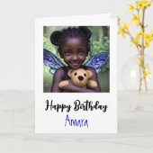 Geburtstag personalisierter Mädchen + Farbseite Karte (Gelbe Blume)