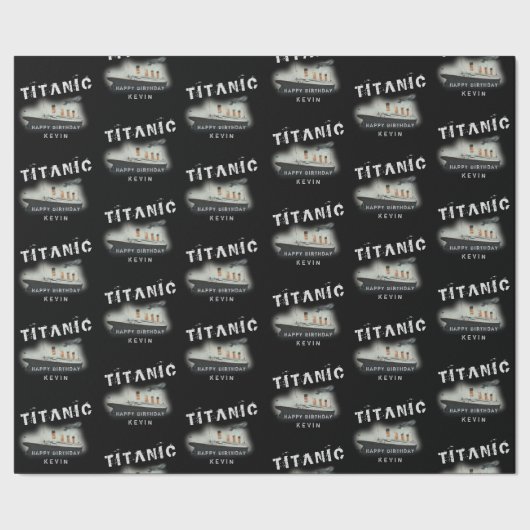 Geburtstag Personalisierter Name Titanic Geschenkpapier (Saum)