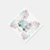 Geburtstag Personalisiertes Muster Bunny Truck Serviette (Ecke)