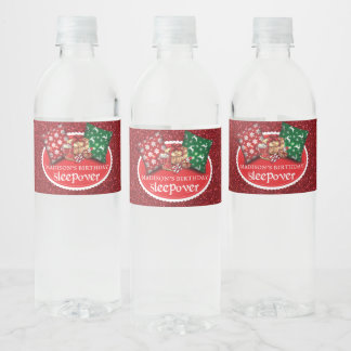 Geburtstag Personalisiertes Winterruhesleepover Pa Wasserflaschenetikett