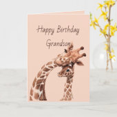 Geburtstag Phantastisch Grandson Fun Giraffe Tier Karte (Gelbe Blume)