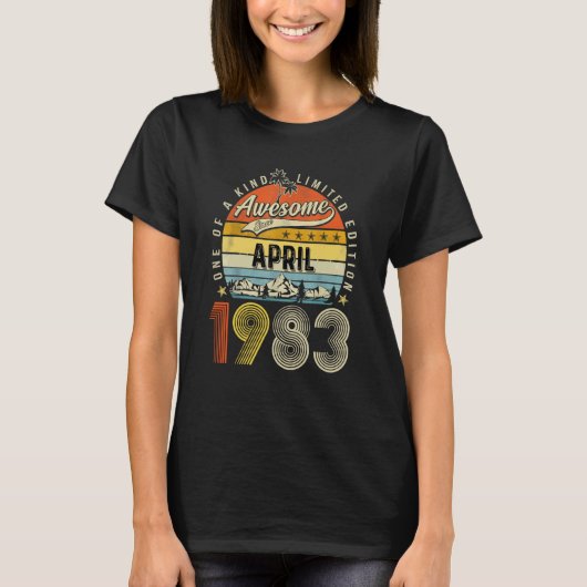 Geburtstag Phantastisch seit April 1983 T-Shirt (Vorderseite)