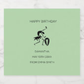 Geburtstag, Phantastische Silhouette Celebration D Schaumweinetikett (Einzelnes Label)