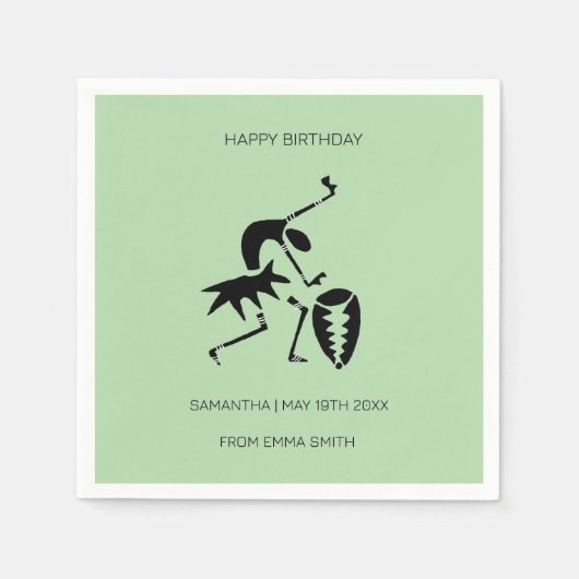 Geburtstag, Phantastische Silhouette Celebration D Serviette (Vorderseite)