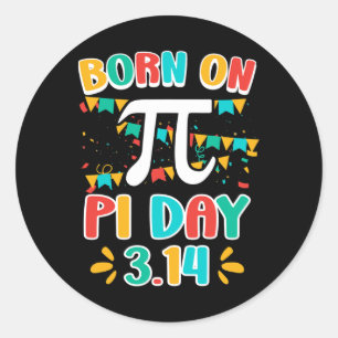 Geburtstag Pi Day Shirt Mathematik Geboren am Pi D Runder Aufkleber