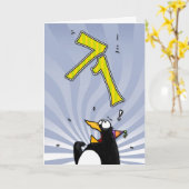 Geburtstag - Pinguin-Überraschungskarte Karte (Gelbe Blume)