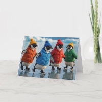 Geburtstag Pinguine Eislaufen auf einem arktischen