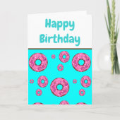 Geburtstag Pink Creme Donuts Karte (Vorderseite)