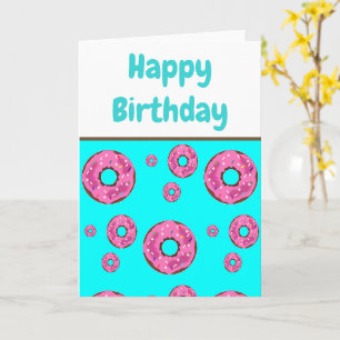 Geburtstag Pink Creme Donuts Karte