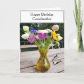 Geburtstag Pink Purple Blumen Großmutter oder irge Karte (Vorderseite)