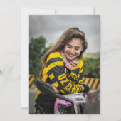 Geburtstag Pink und Schwarzes Foto Einladung (Rückseite)