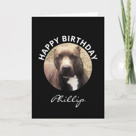 Geburtstag Pit Bull Dog Custom Foto Personalisiert Karte