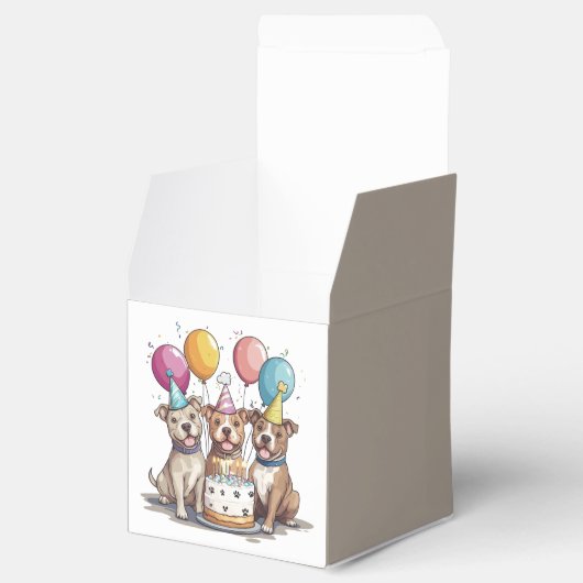 Geburtstag Pit Bull Hunde Geschenkschachtel (Geöffnet)