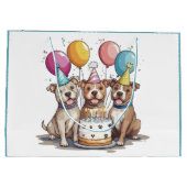 Geburtstag Pit Bull Hunde Große Geschenktüte (Rückseite)