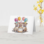 Geburtstag Pit Bull Hunde Karte (Gelbe Blume)