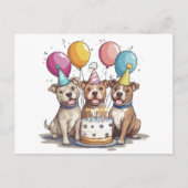 Geburtstag Pit Bull Hunde Postkarte (Vorderseite)