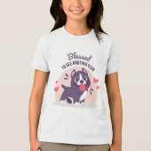 Geburtstag Pitbull Hund Niedlich gesegnet Tri-Blend Shirt (Vorderseite)