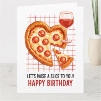 Geburtstag-Pizza-Grußkarte: Lustige Feier für Food