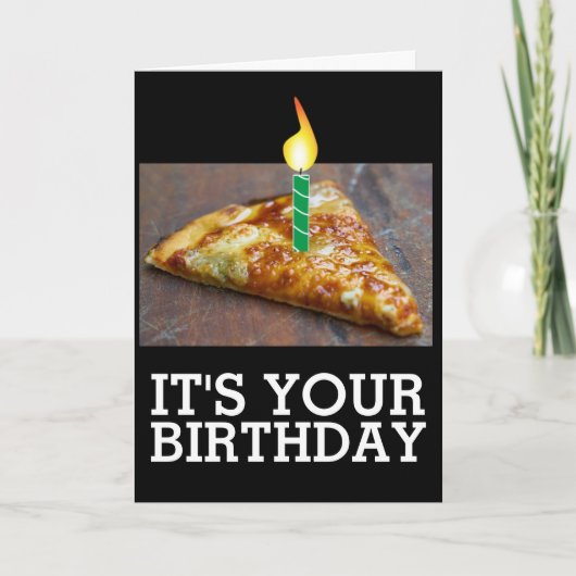 GEBURTSTAG PIZZA MIT KANDKARTE KARTE (Vorderseite)