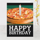 GEBURTSTAG PIZZA MIT ÜBERSICHTENER KANDKARTE KARTE (Gelbe Blume)