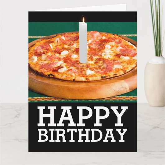 GEBURTSTAG PIZZA MIT ÜBERSICHTENER KANDKARTE KARTE (Vorderseite)