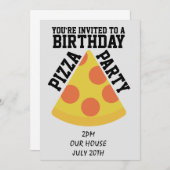 GEBURTSTAG PIZZA PARTY! EINLADUNGEN (Vorne/Hinten)