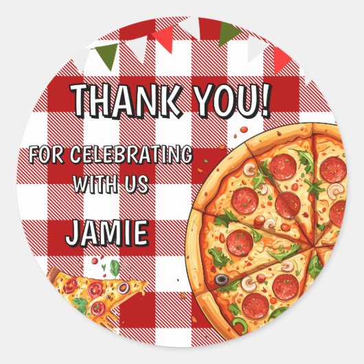 Geburtstag Pizza Runder Aufkleber (Vorderseite)