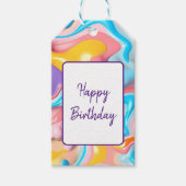 Geburtstag Plastische Flüssigkeit Abstrakt Geschenkanhänger (Vorderseite)