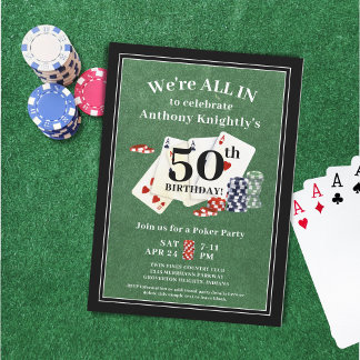 Geburtstag Poker Card Party jedes Alter Einladung