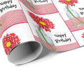 Geburtstag Polka Dot Daisy in Flasche Geschenkpapier (Rolleneckpunkt)