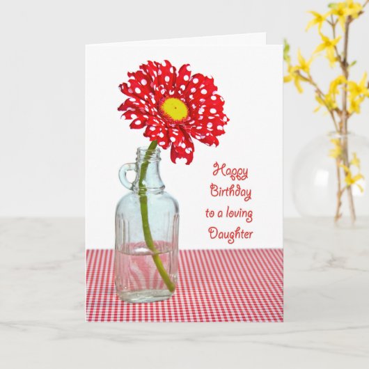 Geburtstag Polka Dot Daisy Karte (Gelbe Blume)