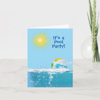 Geburtstag Pool Party mit Beach Ball Einladung