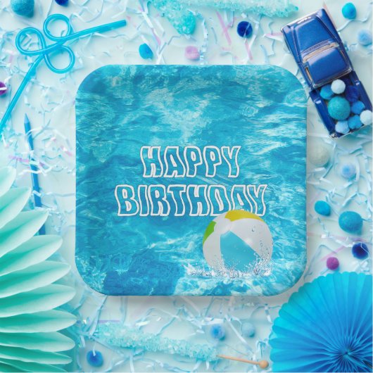 Geburtstag Pool Party Spaß Pappteller (Party)