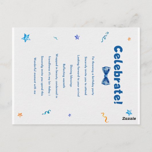 Geburtstag Postkarte (Rückseite)