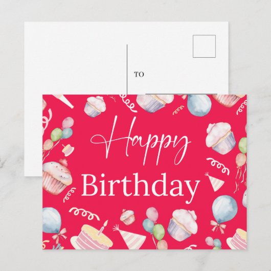 Geburtstag Postkarte (Vorne/Hinten)