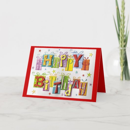 Geburtstag präsentiert Geburtstag Karte (Vorderseite)