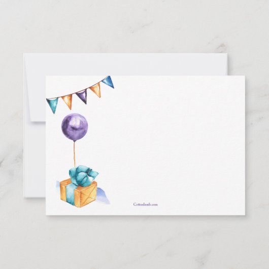 Geburtstag präsentiert horizontale Grußkarte Einladung (Rückseite)