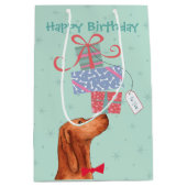 Geburtstag präsentiert Vizsla Mittlere Geschenktas Geschenktüte (Vorderseite)
