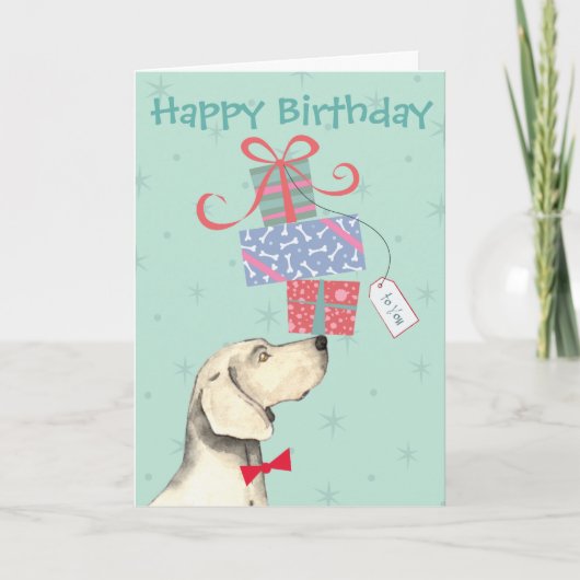 Geburtstag präsentiert Weimaraner Grußkarte Karte (Vorderseite)