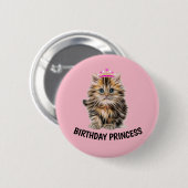 GEBURTSTAG PRINCESS CAT-SCHALTFLÄCHEN BUTTON (Vorne & Hinten)