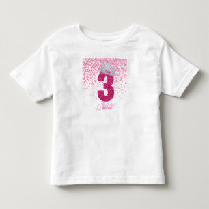 Geburtstag Prinzessin Crown editierbar zum 3. Gebu Kleinkind T-shirt