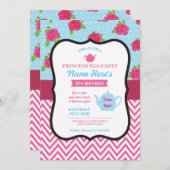 Geburtstag Prinzessin-Tea Party Alice Pink laden Einladung (Vorne/Hinten)