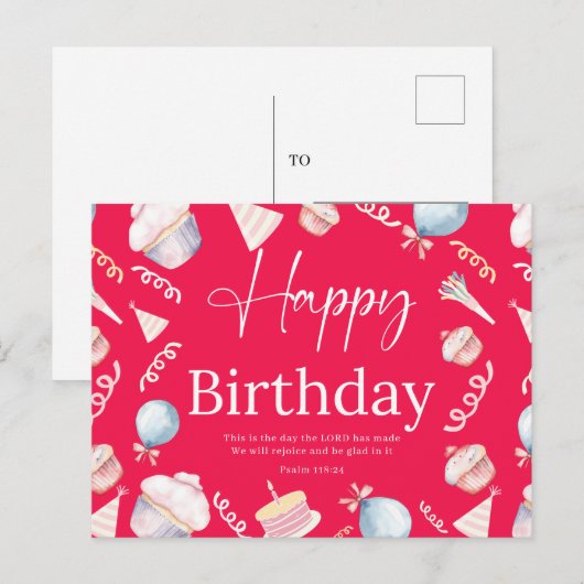 Geburtstag Psalm118:24 Postkarte (Vorne/Hinten)