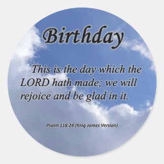 Geburtstag Psalm 118-24 Runder Aufkleber