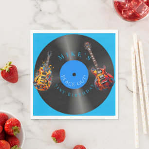 Geburtstag Psychedelic Electric Guitars Record Serviette