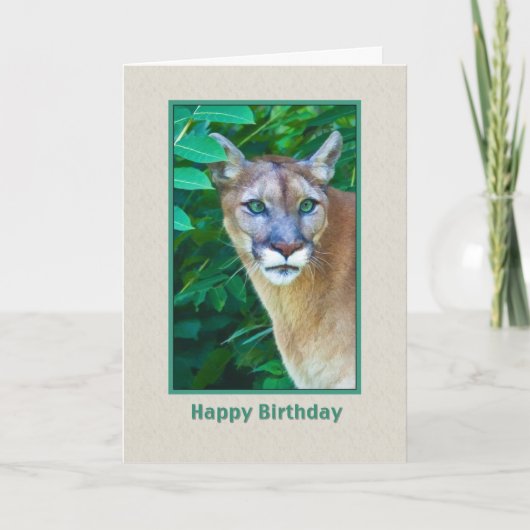 Geburtstag, Puma in der Dschungel-Karte Karte (Vorderseite)
