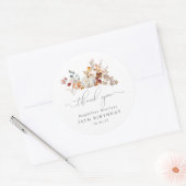 Geburtstag Pumpkin Fall Blume Vielen Dank Runder Aufkleber (Umschlag)