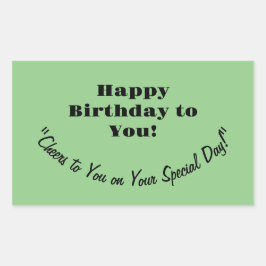 GEBURTSTAG RECHTECKIGER AUFKLEBER