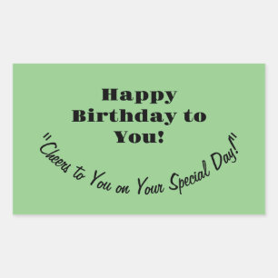 GEBURTSTAG RECHTECKIGER AUFKLEBER