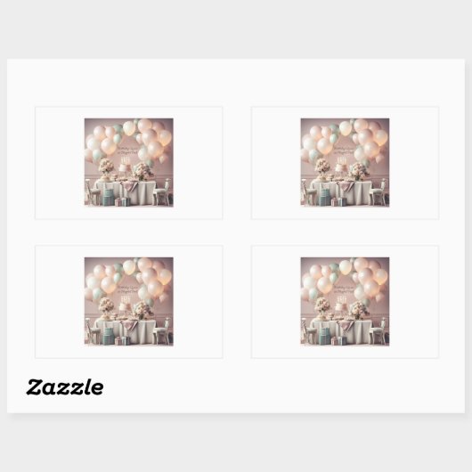 GEBURTSTAG RECHTECKIGER AUFKLEBER (Blatt)